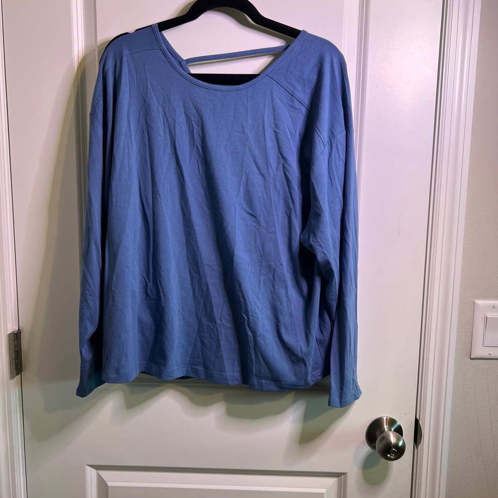 Member's Mark Blue Long Sleeve‎ Active Tee Women's XL Athleisure Gym
